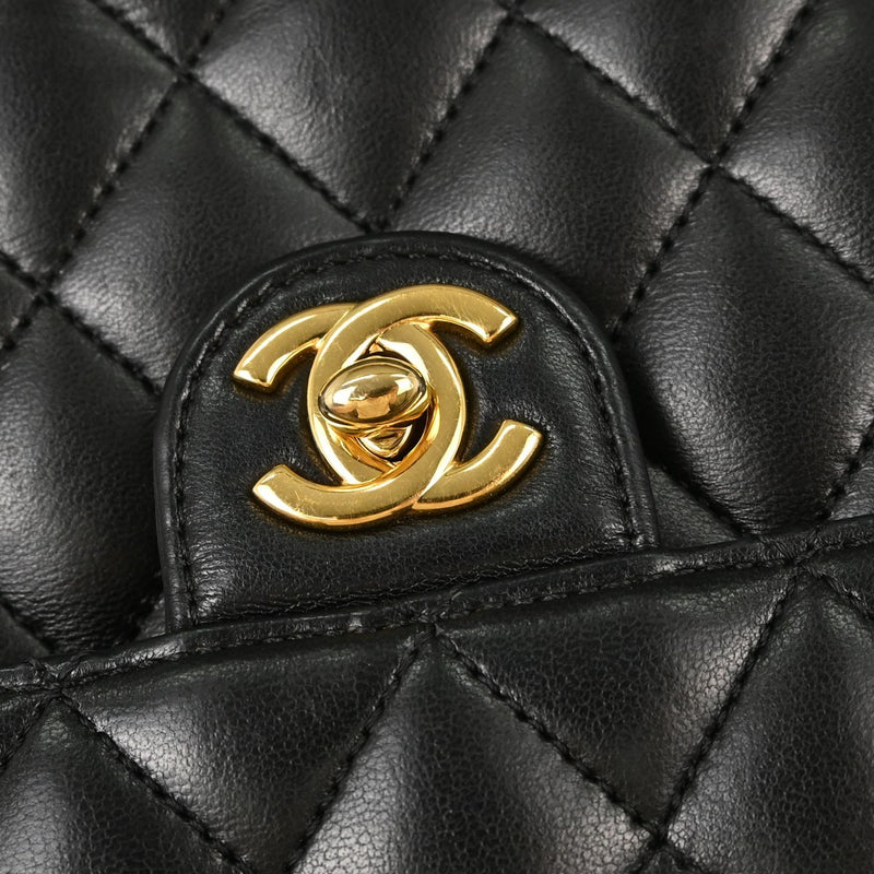 Chanel Turnlock Flap Grosgrain Black Leather Bag