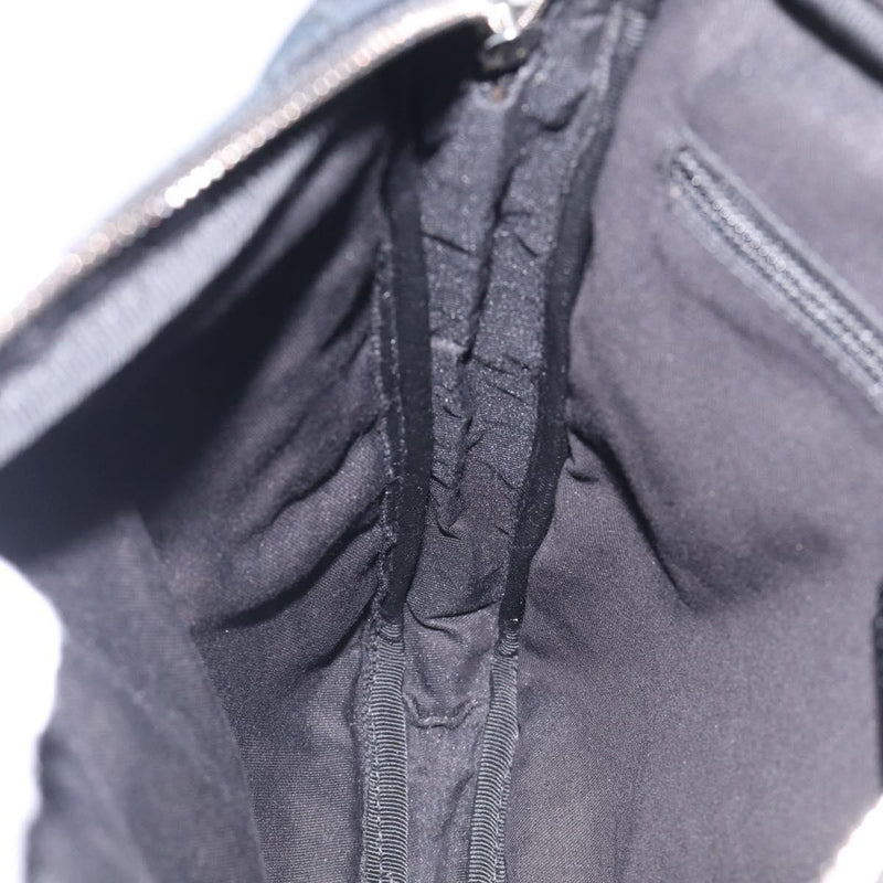 Gucci Front Zip Messenger Canvas And Leather Black