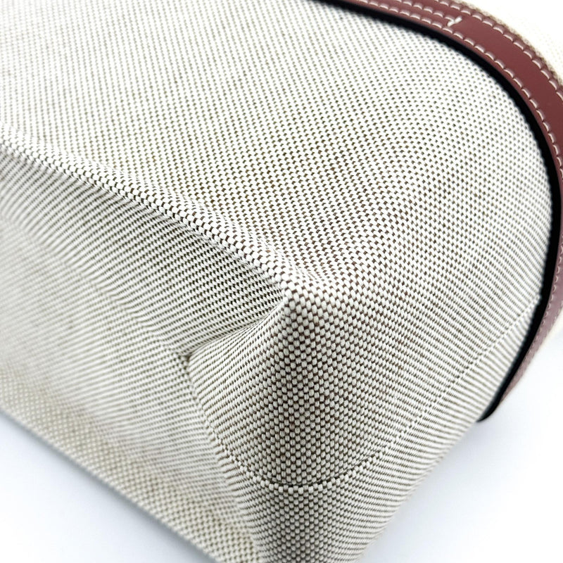 Chloe Woody Tote Canvas With Leather Brown