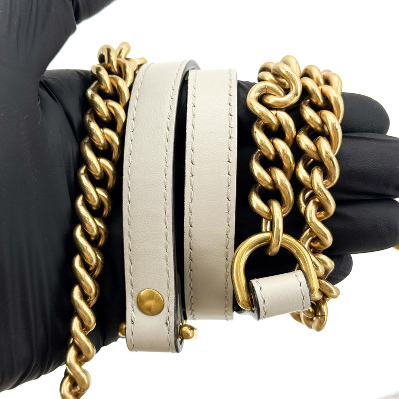 Gucci Gg Marmont Flap Matelasse Leather Gold Bag