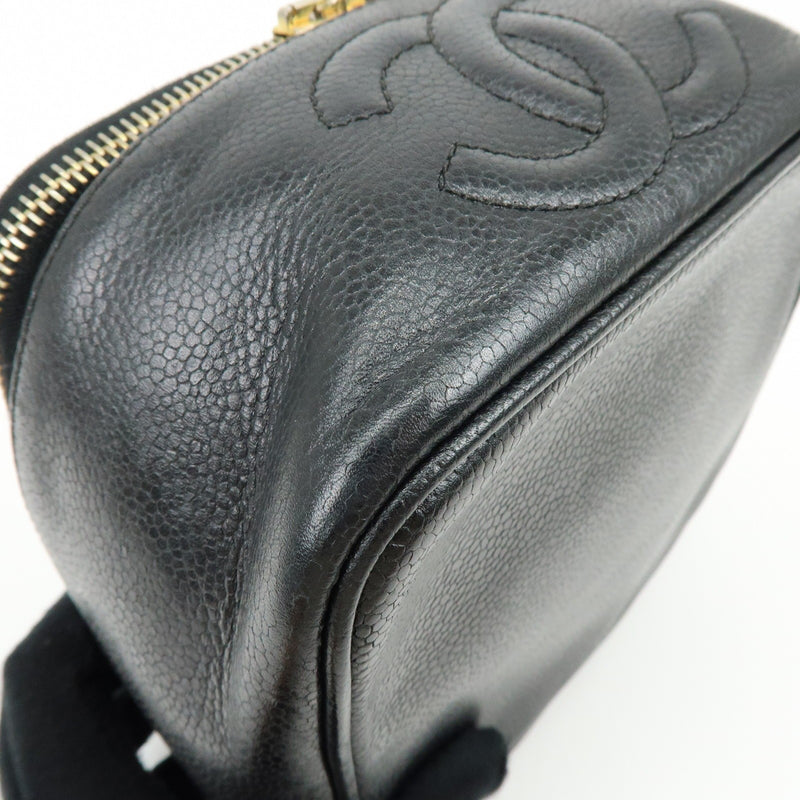 Chanel Vintage Timeless Cosmetic Case Caviar Black Leather Bag