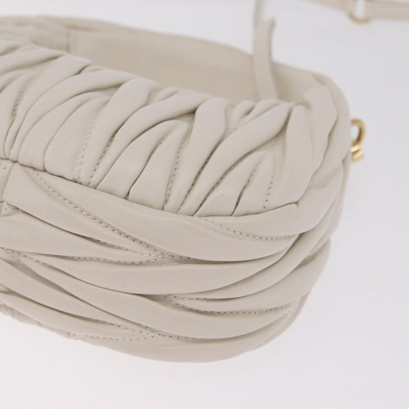 Miu Miu Wander Hobo Matelasse Leather White