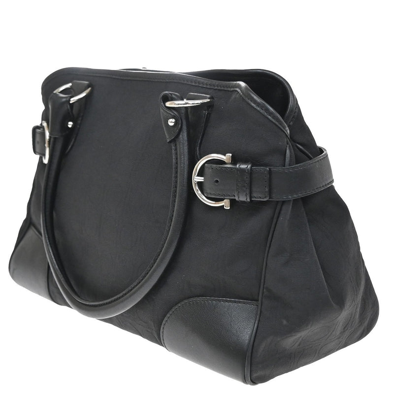 Salvatore Ferragamo Gancini Tote Canvas Black