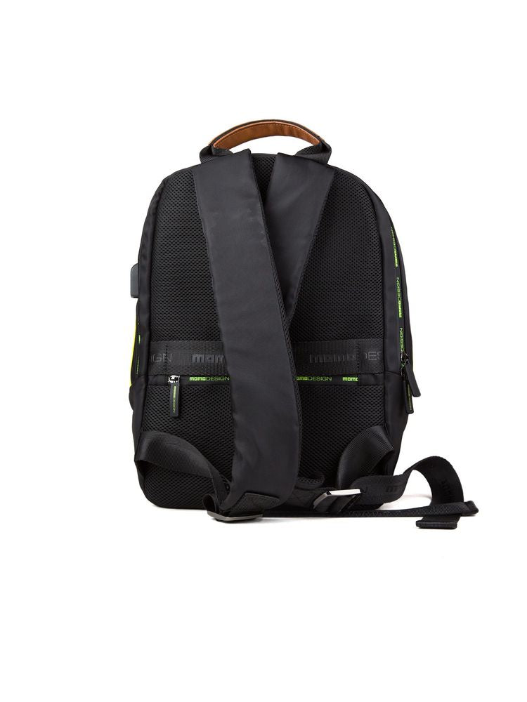 Momo Design Genuine Leather Sport-Inspired Backpack — Black