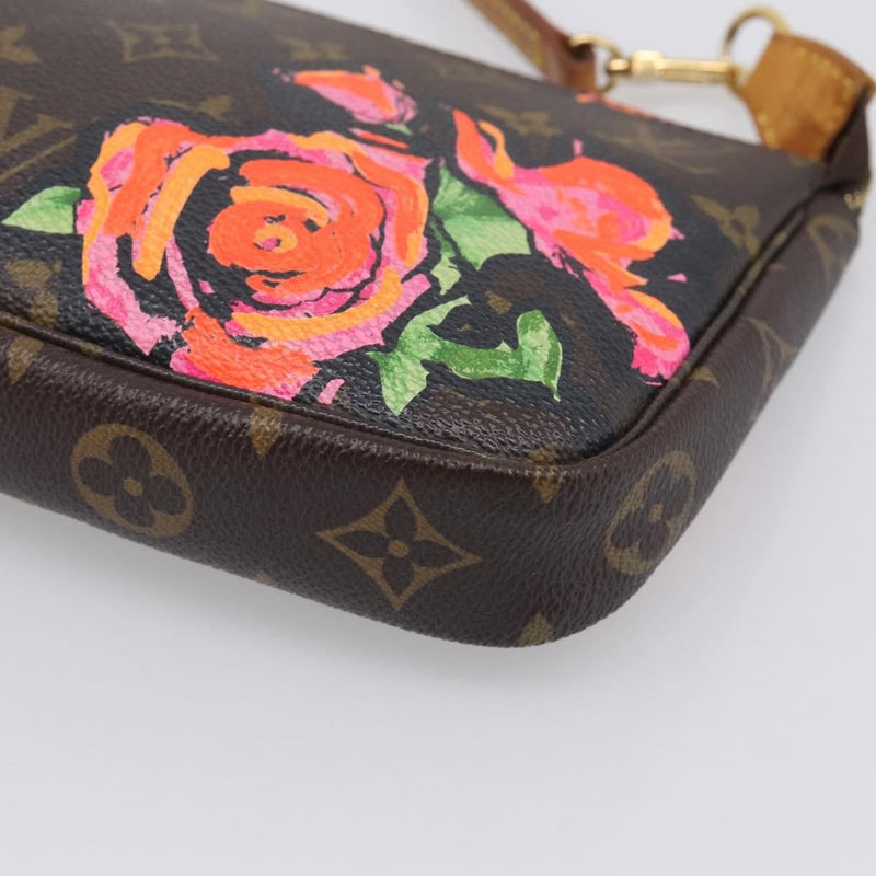 Louis Vuitton Pochette Accessoires Limited Edition Monogram Roses Multicolour Canvas Bag