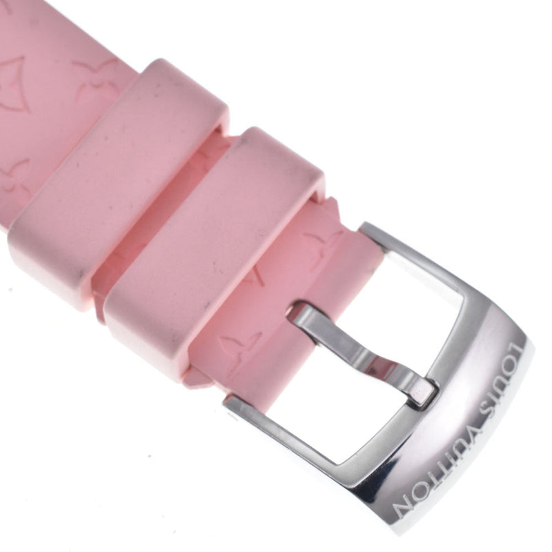 Louis Vuitton Tambour Quartz Stainless Steel And Monogram Rubber Watches