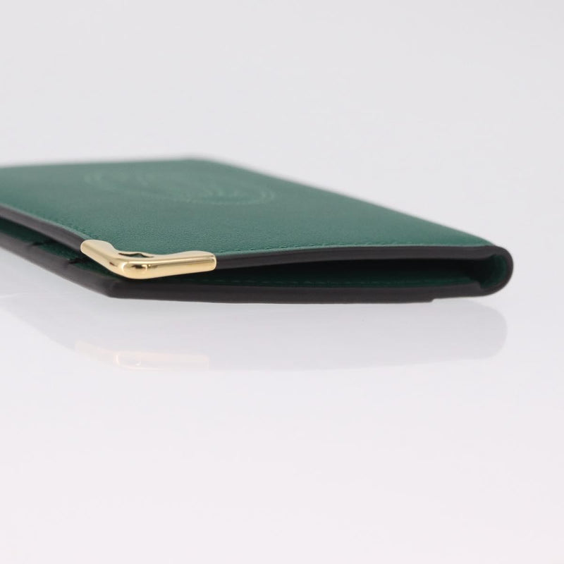 Cartier Coin Purse Must De Leather Green Accessory