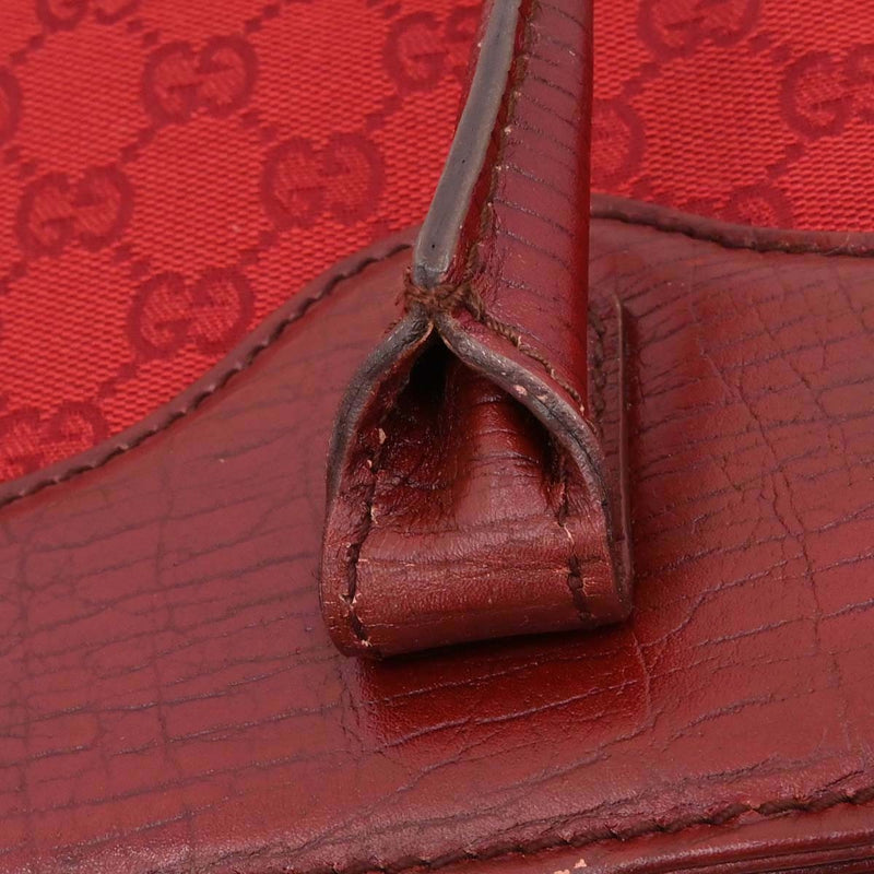 Gucci Horsebit Bracket Gg Canvas Red Bag