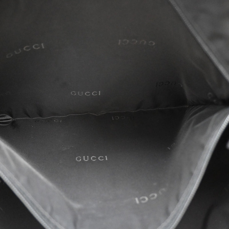 Gucci Vintage Web Half Moon Leather Black Bag