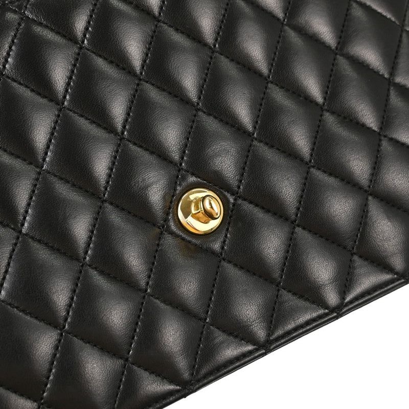 Chanel Turnlock Flap Grosgrain Black Leather Bag