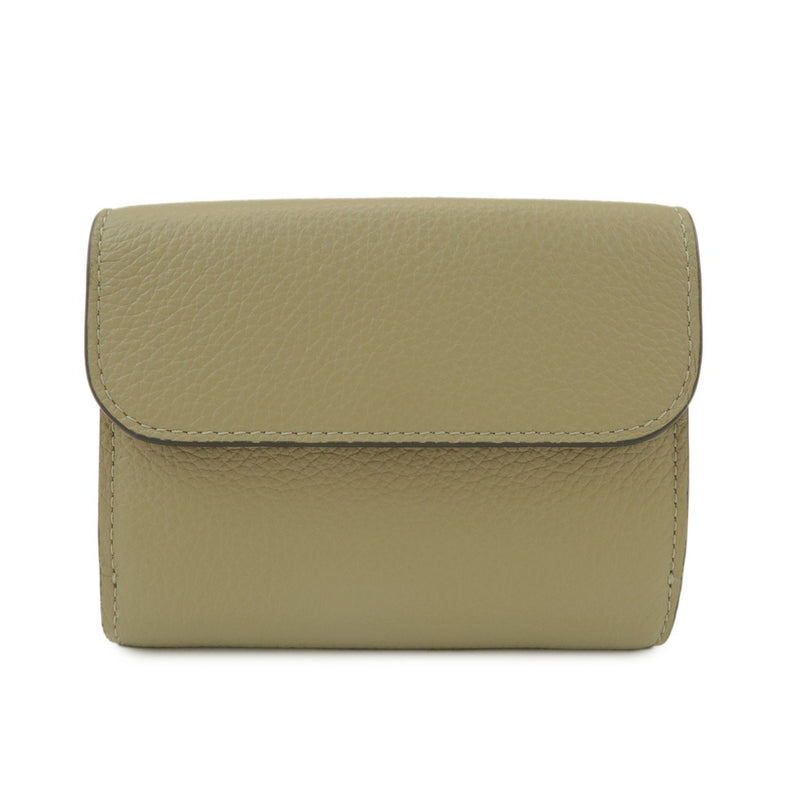 Chloe Alphabet Trifold Leather Khaki Accessory