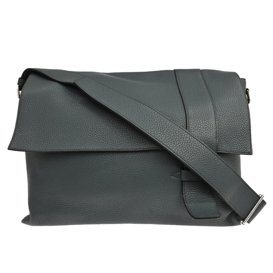 Hermes Alfred Messenger Clemence Gray Leather