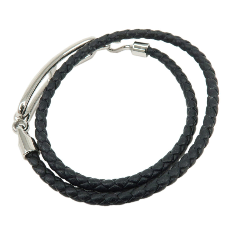 Hermes Roulis Double Tour Braided Leather Black Bijoux