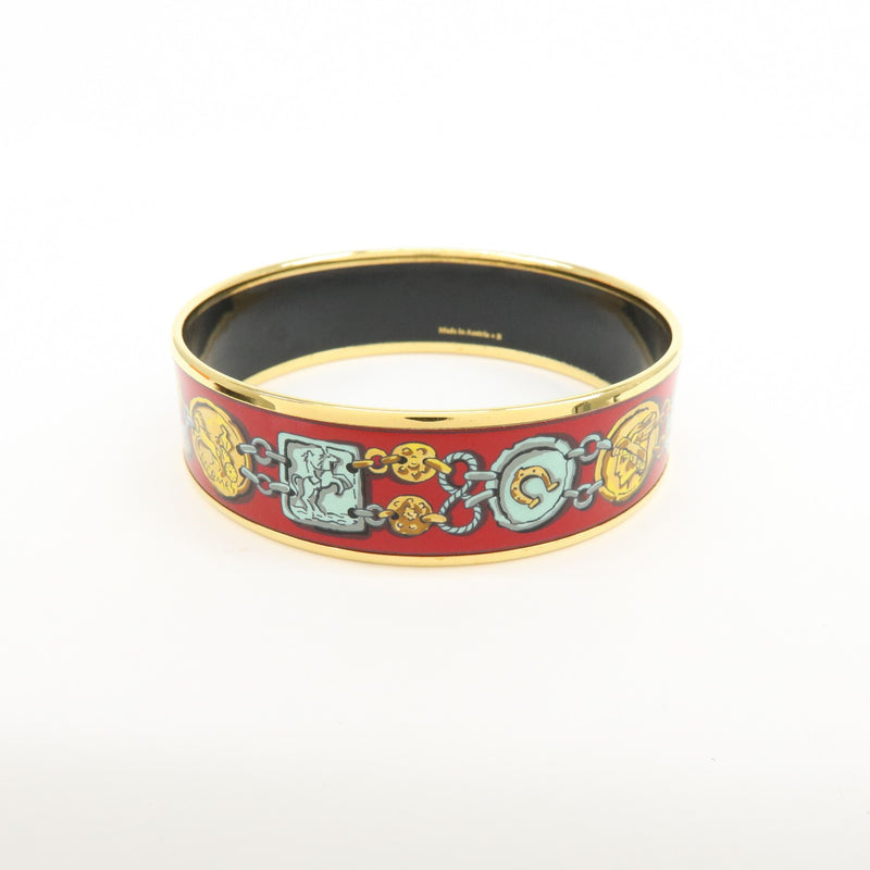 Hermes Bangle Printed Enamel Red Gold_plated Bijoux