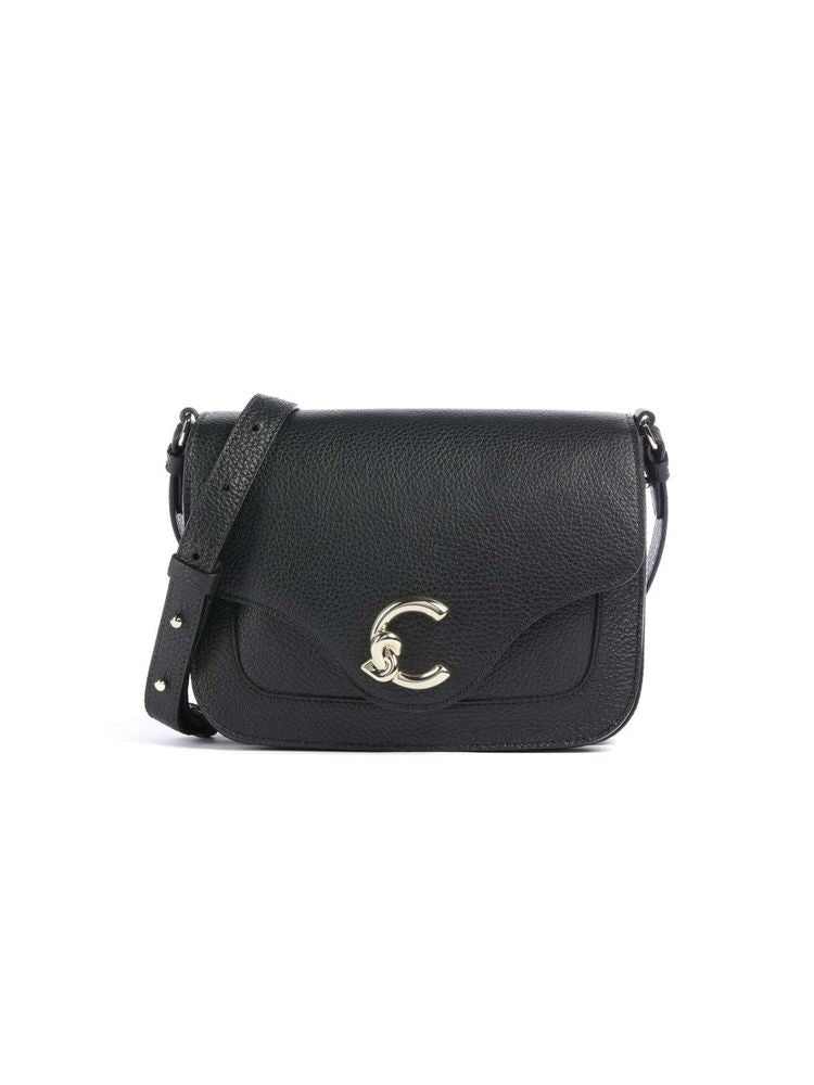 Coccinelle C-Me Shoulder Bag — Black Cowhide