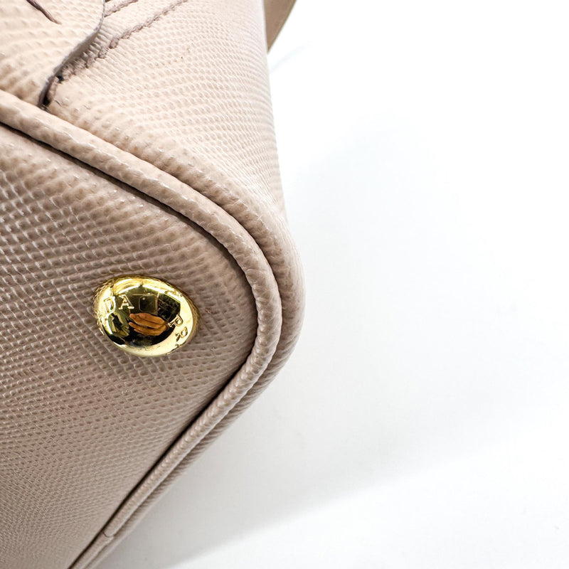 Prada Matinee Top Handle Saffiano Leather Beige Bag
