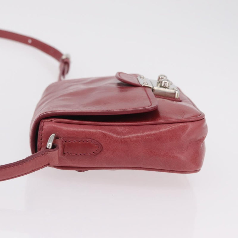 Miu Miu Madras Shoulder Leather Pink Bag