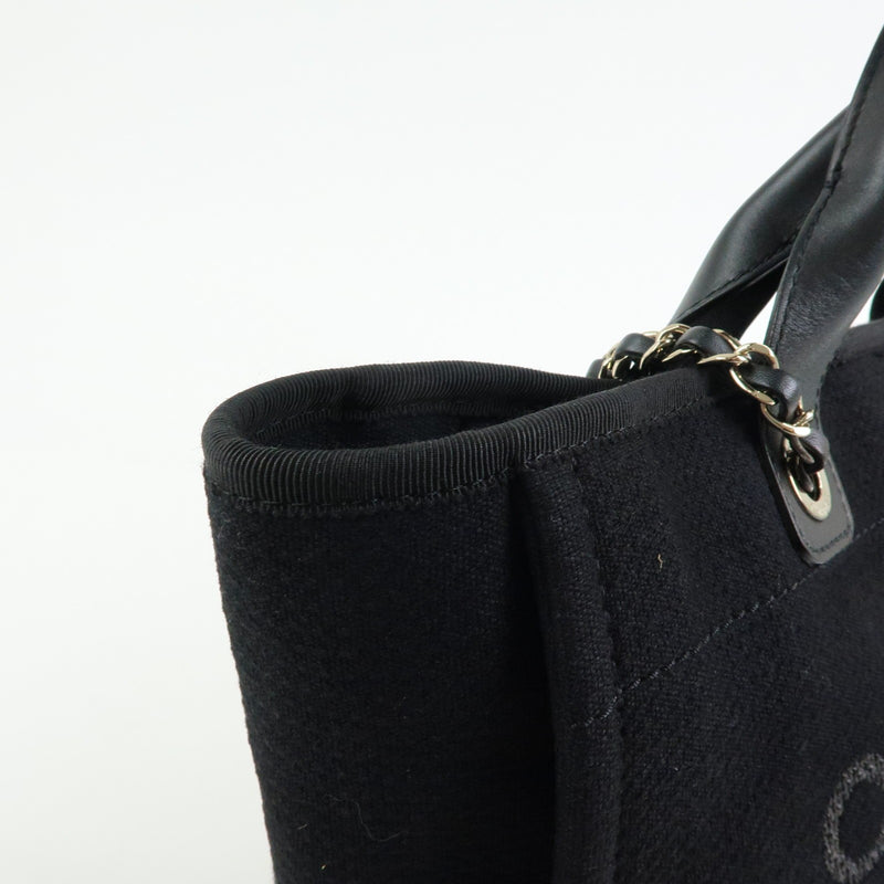 Chanel Deauville Denim Black Canvas Bag