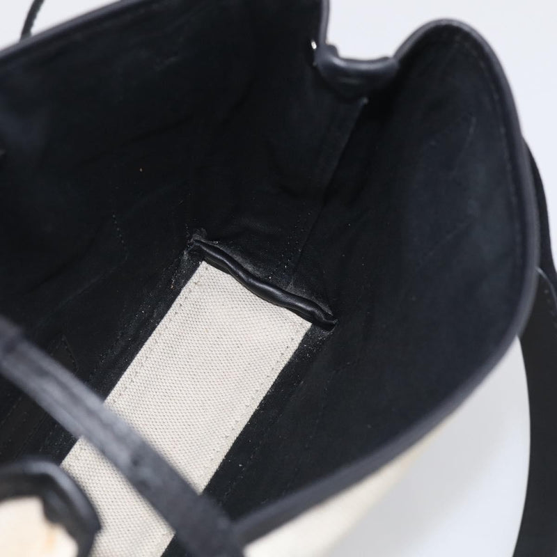 Balenciaga Navy Cabas Canvas With Leather White Bag