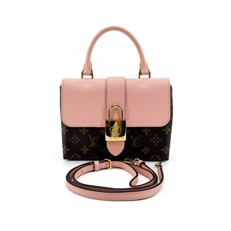 Louis Vuitton Braided Handle Locky Monogram Canvas With Leather Brown Bag