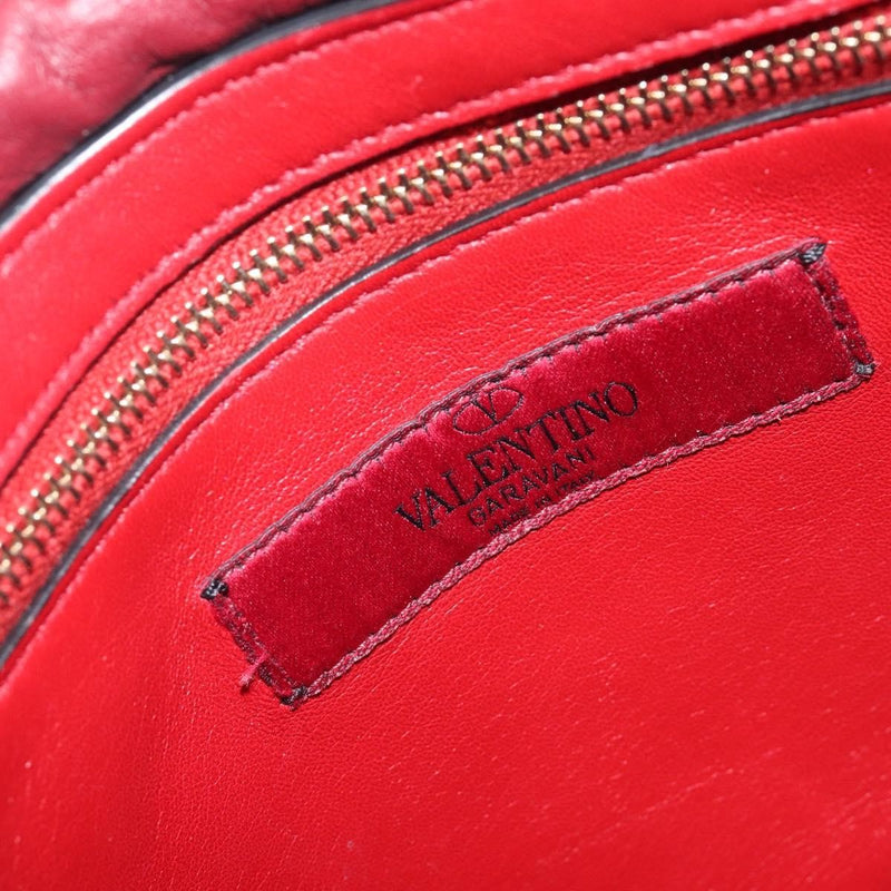 Valentino Garavani Rockstud Spike Flap Quilted Suede Red Bag