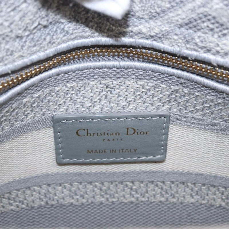 Christian Dior Lady Embroidered Canvas Gray Bag