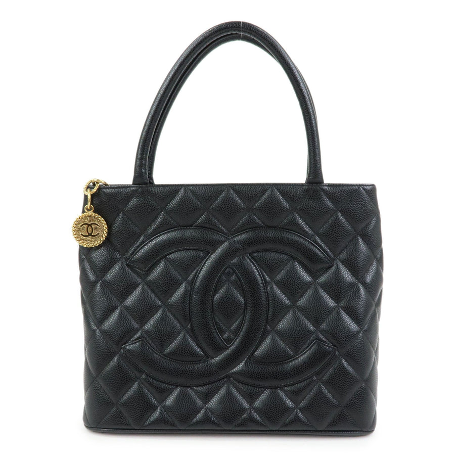Chanel Medallion Quilted Caviar Black Crocodile_skin Bag