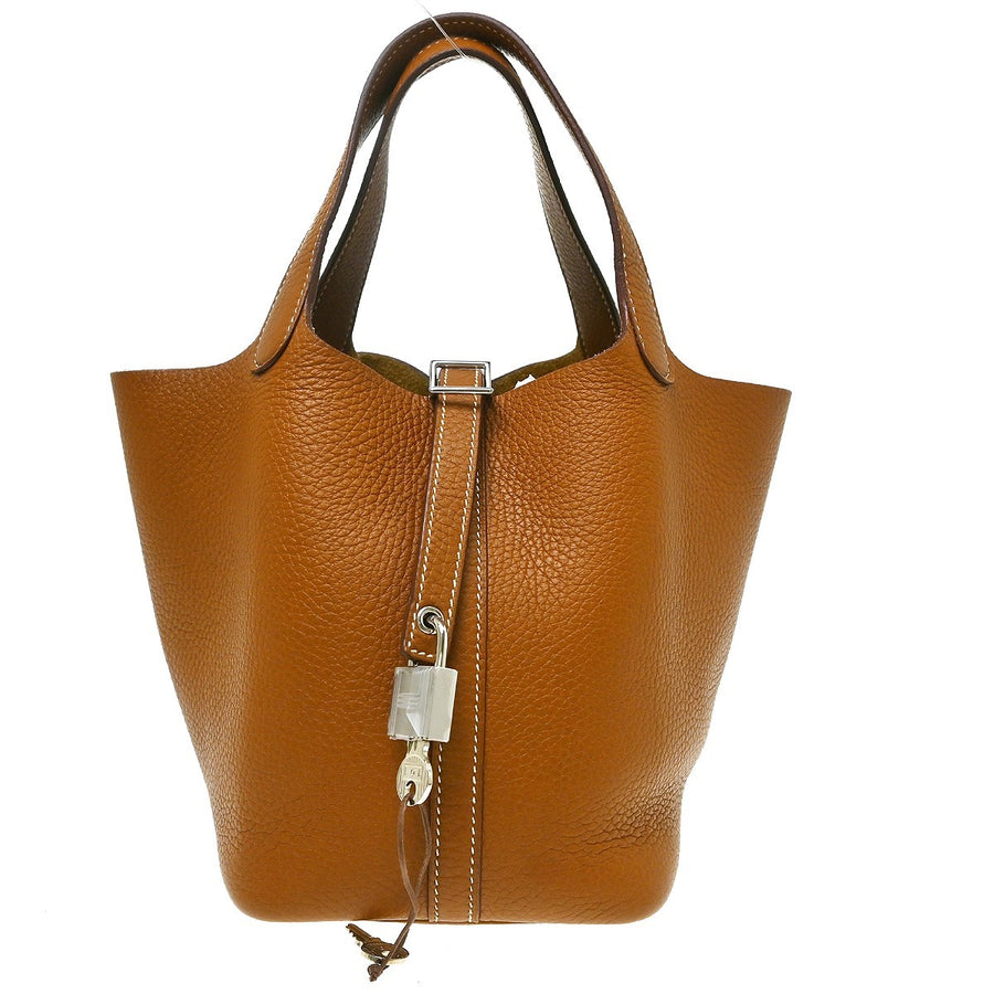 Hermes Picotin Clémence Brown Leather Bag