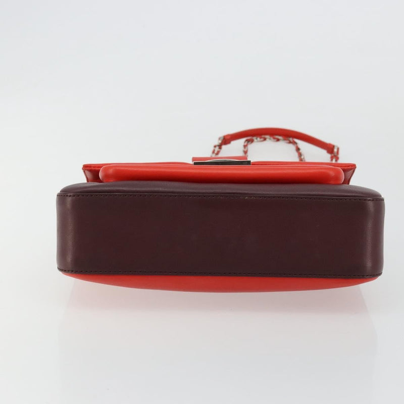 Fendi Be Baguette Flap Leather Red Bag