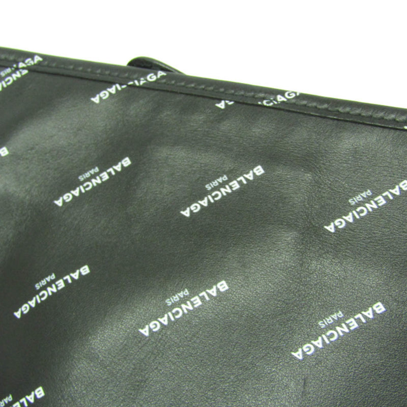 Balenciaga Logo Bazar Leather Black Bag