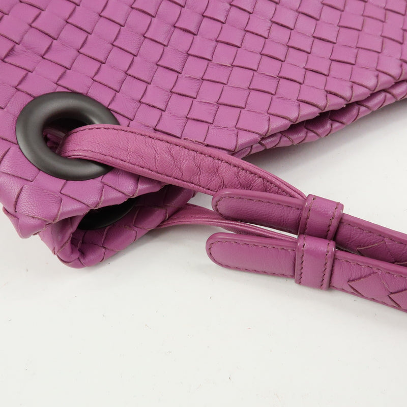 Bottega Veneta Garda Intrecciato Nappa Purple Leather Bag