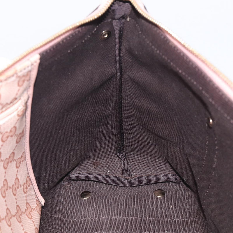 Gucci Abbey Zip Tote Gg Canvas And Leather Pink