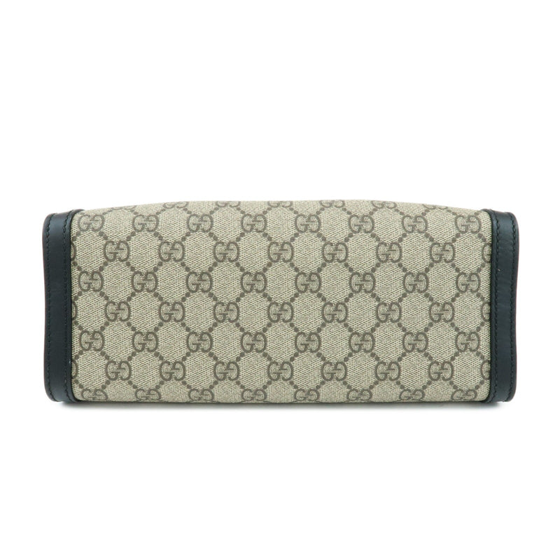 Gucci Padlock Chain Gg Coated Canvas With Leather Beige Bag