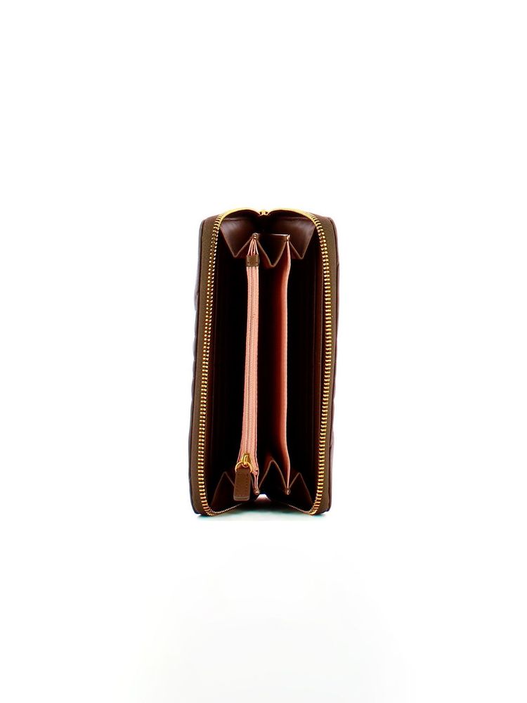Liu Jo Quilted Polyurethane Wallet — Brown