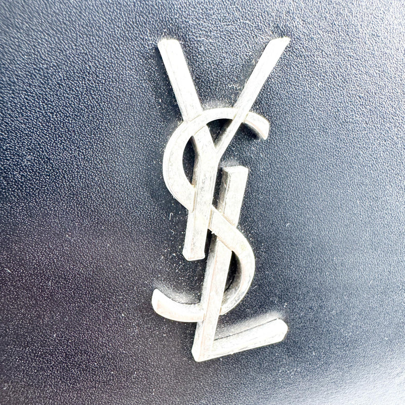Saint Laurent Classic Monogram Wristlet Leather Black Calfskin Bag