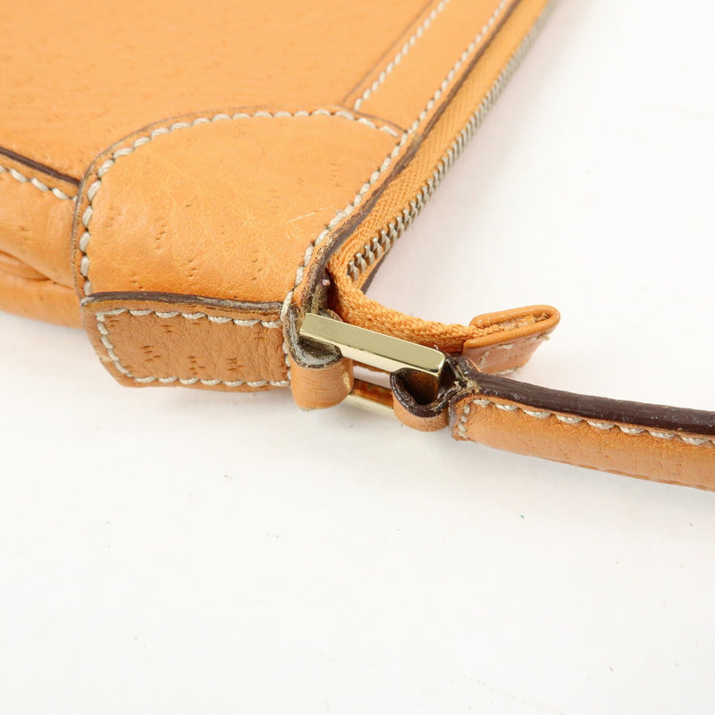 Salvatore Ferragamo Gancini Top Handle Leather Orange Bag