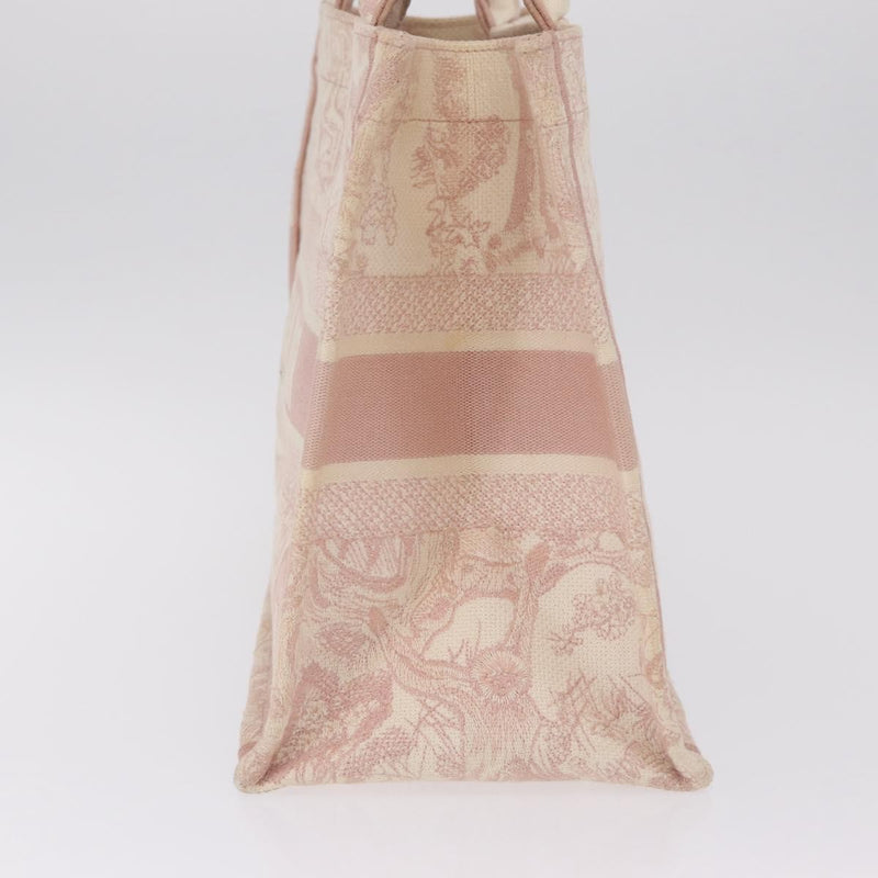 Christian Dior Book Embroidered Canvas Pink Bag