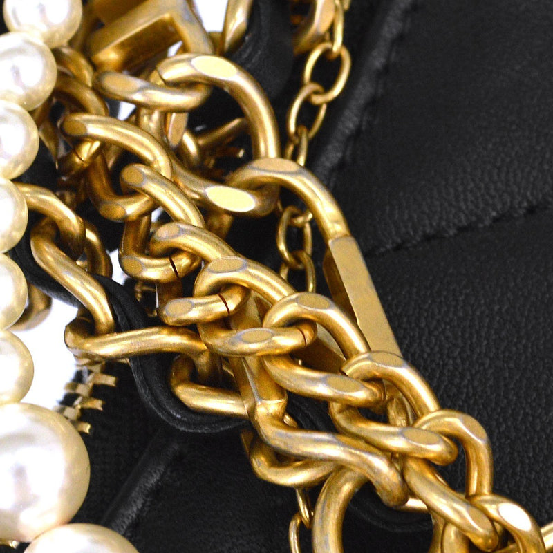 Chanel All About Chains Waist Quilted Lambskin Black Leather Bag