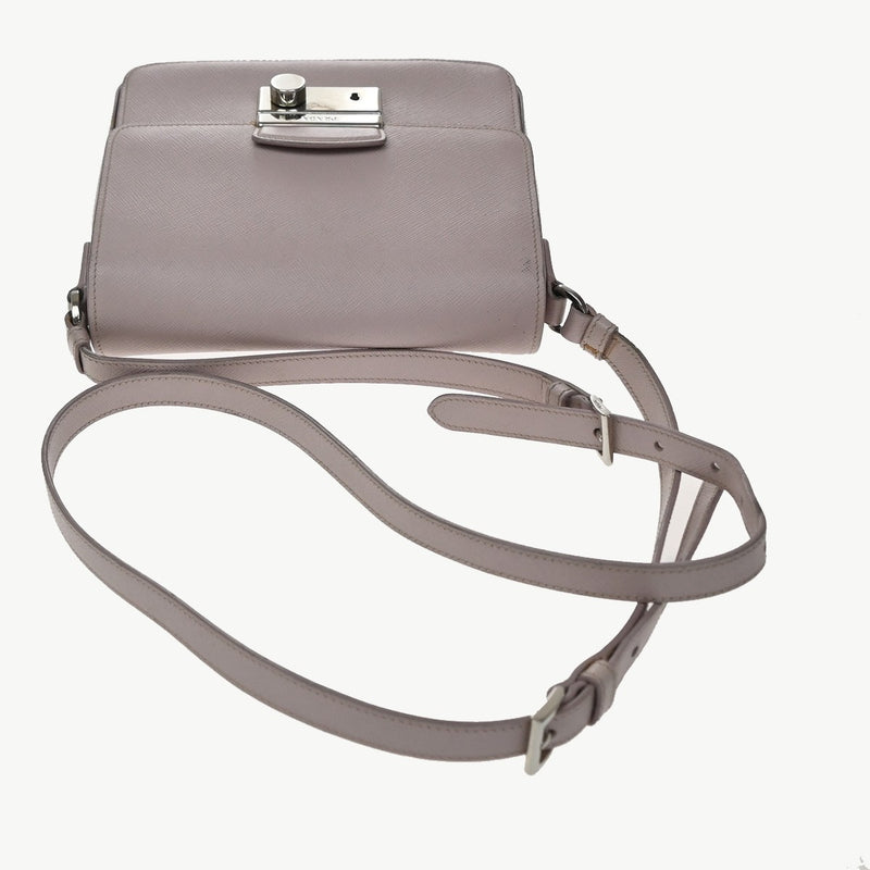 Prada Sound Flap Embroidered Saffiano Pink Leather Bag