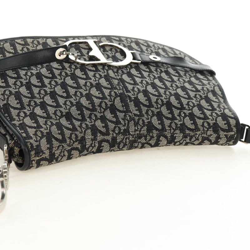 Christian Dior Vintage Cd Flap Messenger Diorissimo Canvas Black