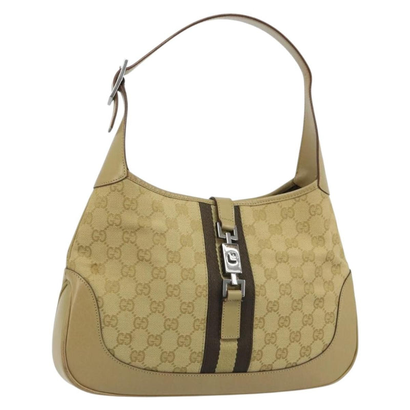 Gucci Web Jackie O Hobo Gg Canvas Beige