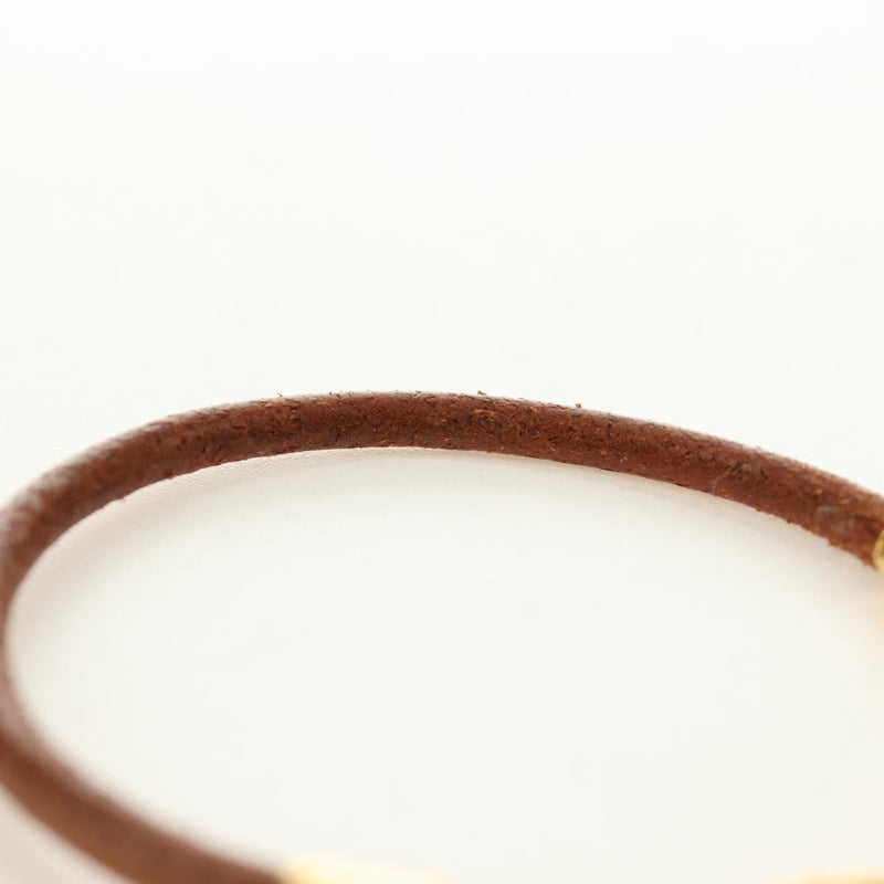 Hermes Jumbo Hook Braided Leather And Metal Brown Bijoux