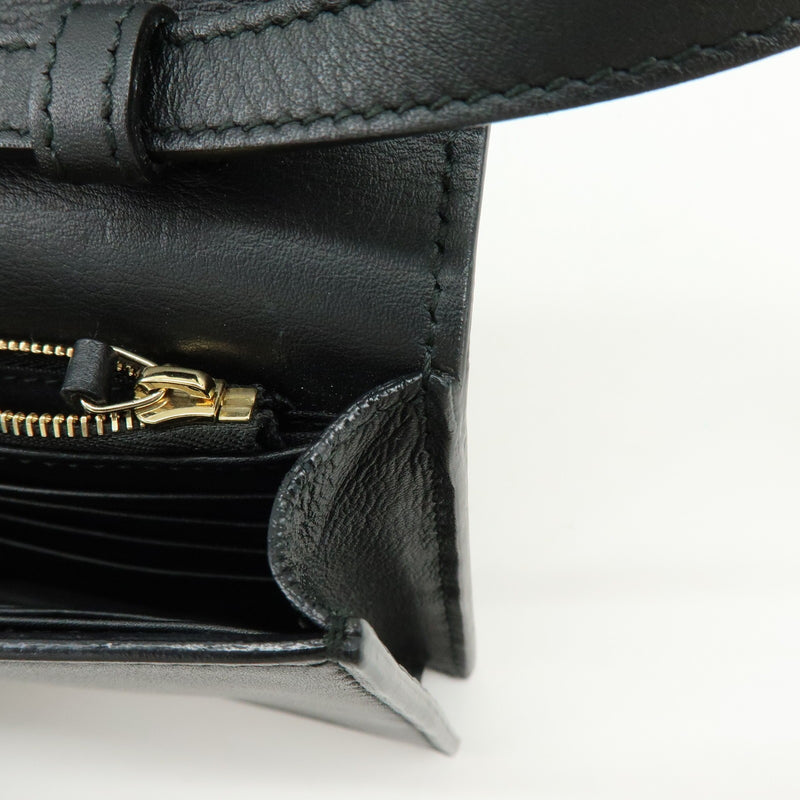 Gucci Interlocking Wallet On Chain Leather Black Bag