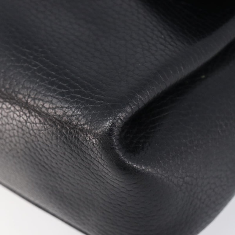 Celine Vintage Circle Logo Leather Black Bag