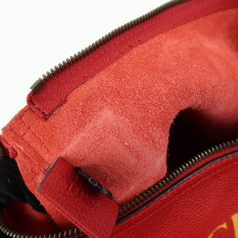Gucci Logo Portfolio Printed Leather Red Bag