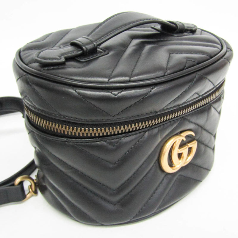 Gucci Gg Marmont Vanity Matelasse Leather Black Bag
