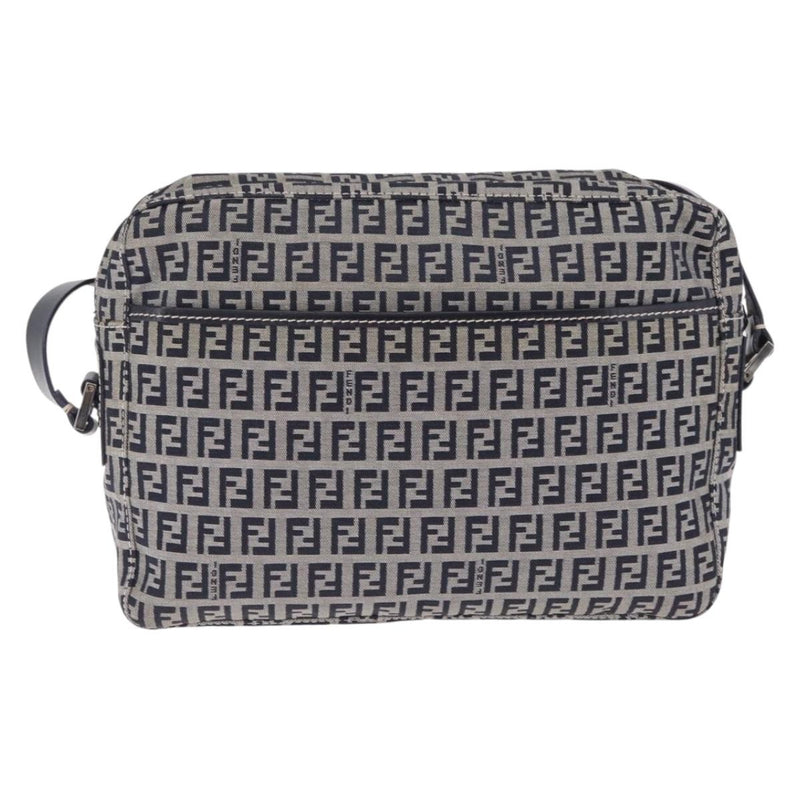 Fendi Shoulder Zucchino Canvas Navy Bag