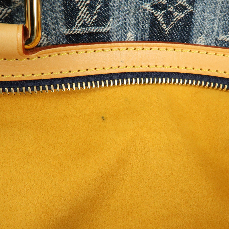 Louis Vuitton Porte Epaule Raye Striped Monogram Denim Blue Denim_jeans Bag