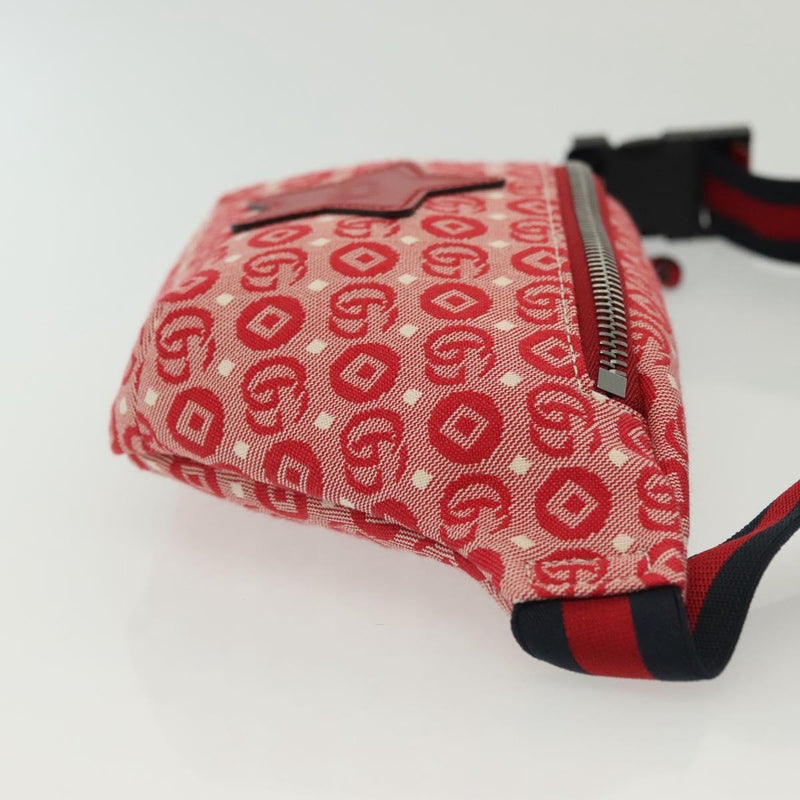 Gucci Childrens Belt Printed Gg Coated Canvas Red Bag