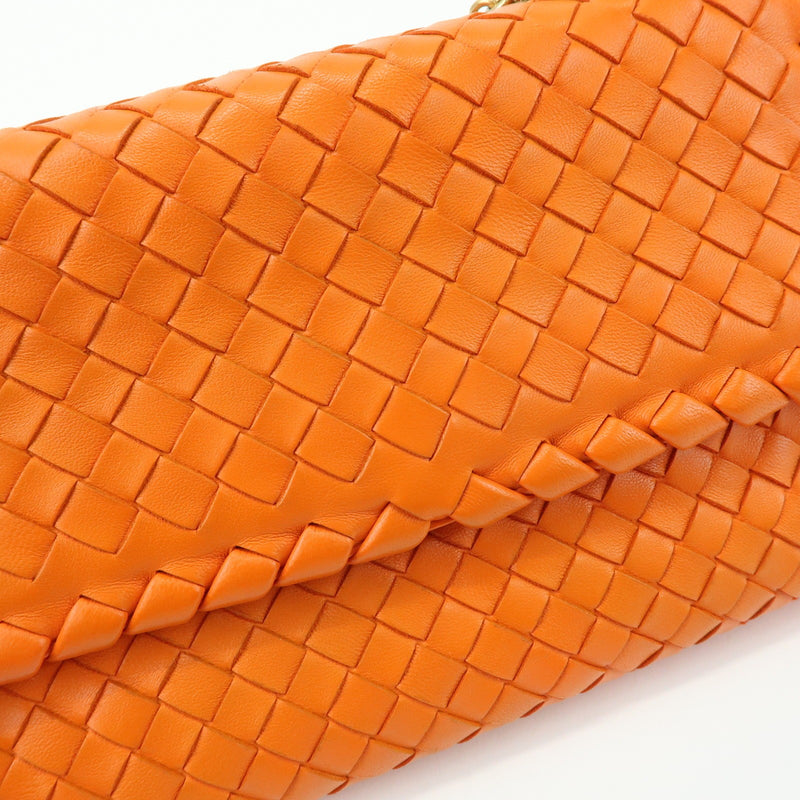 Bottega Veneta Olimpia Intrecciato Nappa Orange Leather Bag